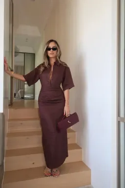 Sneaky Link Lefka Midi Dress Brown size XXL / 16  for rent on The Volte - image 1
