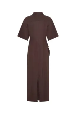 Sneaky Link Lefka Midi Dress Brown size XXL / 16  for rent on The Volte - image 4