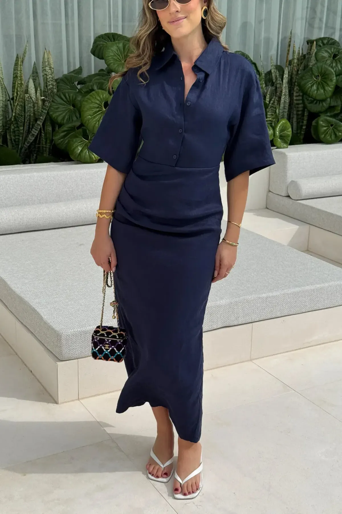 Sneaky Link Lefka Midi Dress Navy size XXL / 16 - Image 2
