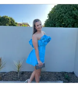 Rachel Gilbert Freida Mini Dress Blue Size 3/AU 12 for rent on The Volte - image 3