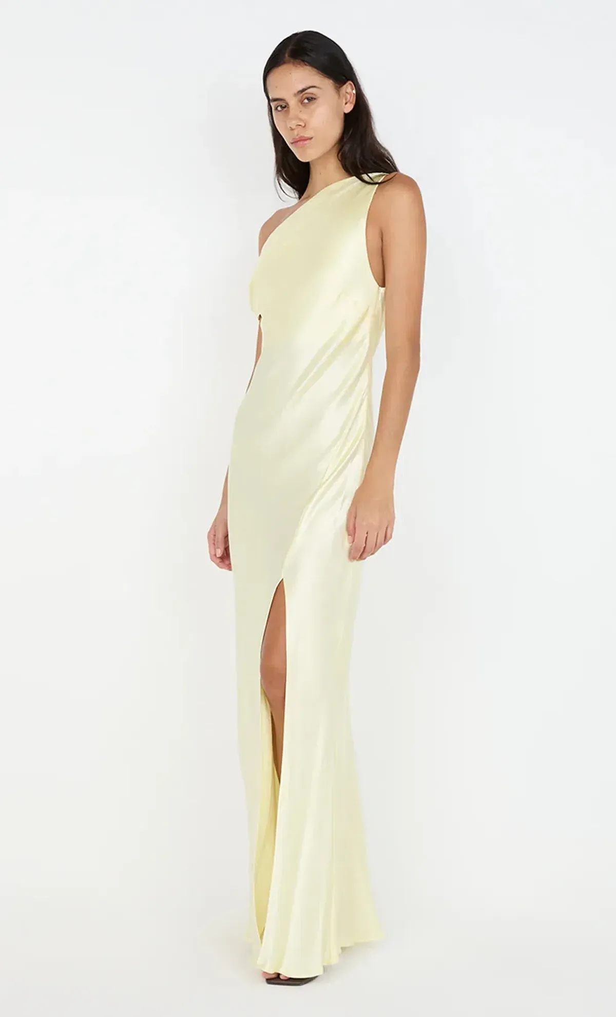 Sol Asym Dress in Ice Yellow - Image 3
