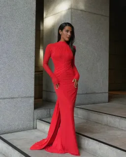 Effie Kats Monaco Gown in Red Size AU12 for rent on The Volte - image 1