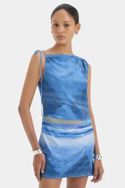 Sir the Label Isla Mini Dress in Estela Azul Blue Size 10 for rent on The Volte - image 2