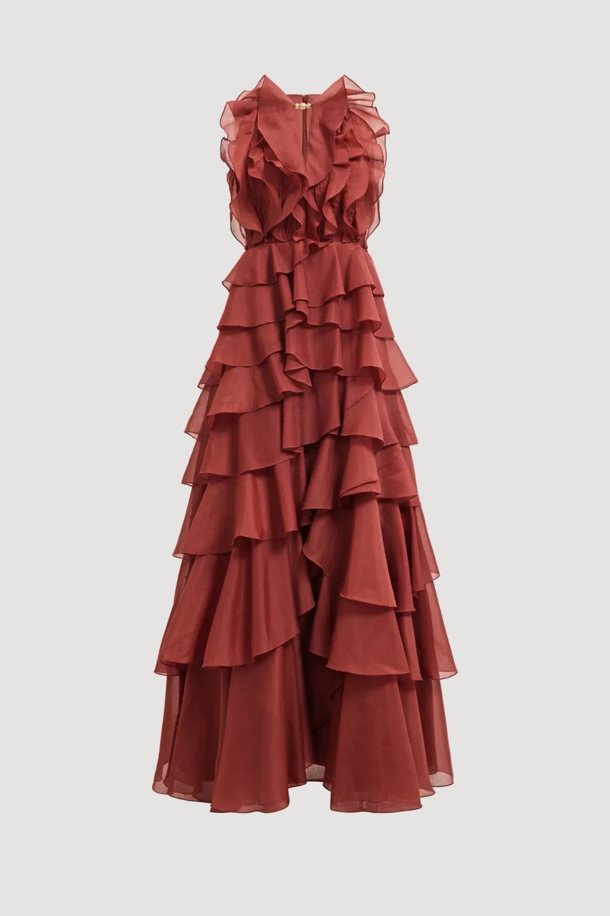 Aje Cleo Gown in Rust Size 6 - Image 4