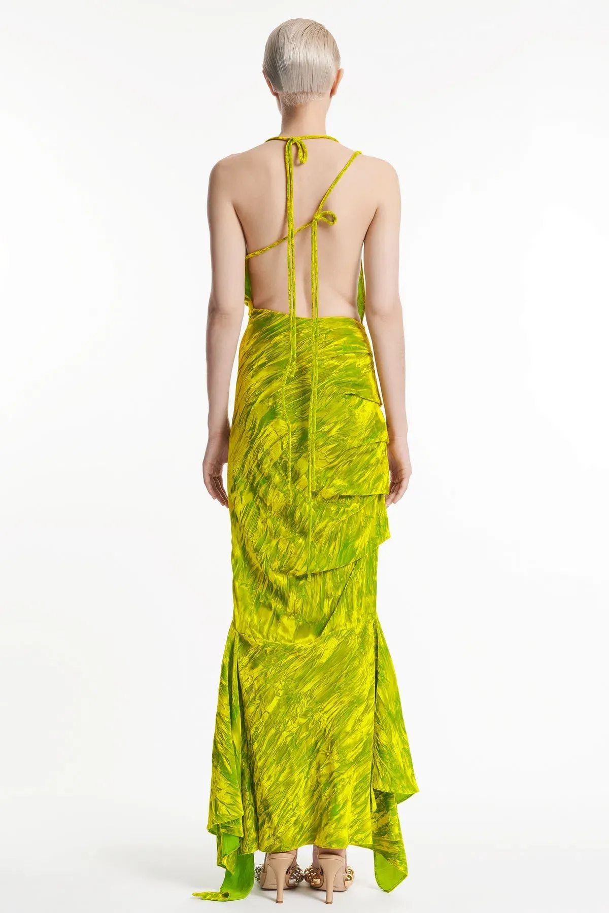 A.W.A.K.E Mode Asymmetrical dress in Citron, Size 34 - Image 3