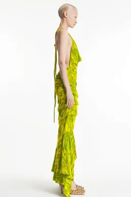 A.W.A.K.E Mode Asymmetrical dress in Citron, Size 34 for rent on The Volte - image 2