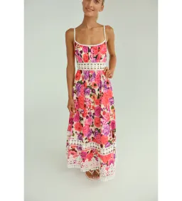 Zimmermann Stardust Fit & Flare Midi Dress Pink Floral Size 1 AU 10 for rent on The Volte - image 4