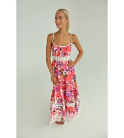 Zimmermann Stardust Fit & Flare Midi Dress Pink Floral Size 1 AU 10 for rent on The Volte - image 5