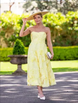 ELLIATT ASHER MIDI Dress in YELLOW SIZE 10 / M for rent on The Volte - image 2