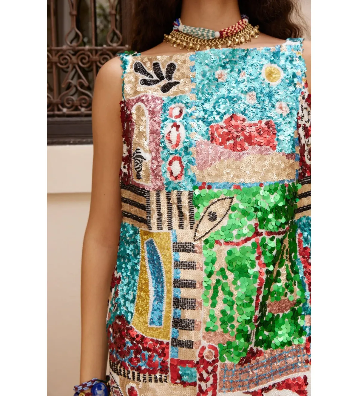 Alemais Jazz Embellished Mini Dress Multi Print Size 10 - Image 3