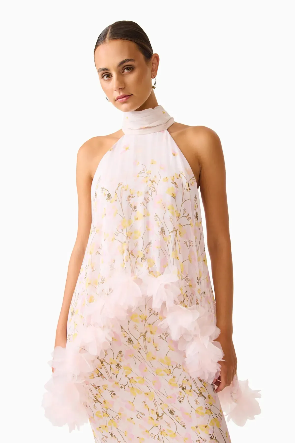 Elliatt Tulsia Floral Cape Maxi Dress in Pink Size S/AU 8 - Image 4