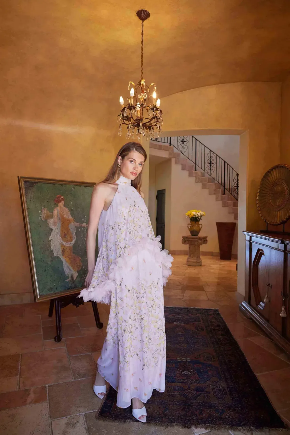 Elliatt Tulsia Floral Cape Maxi Dress in Pink Size S/AU 8 - Image 6