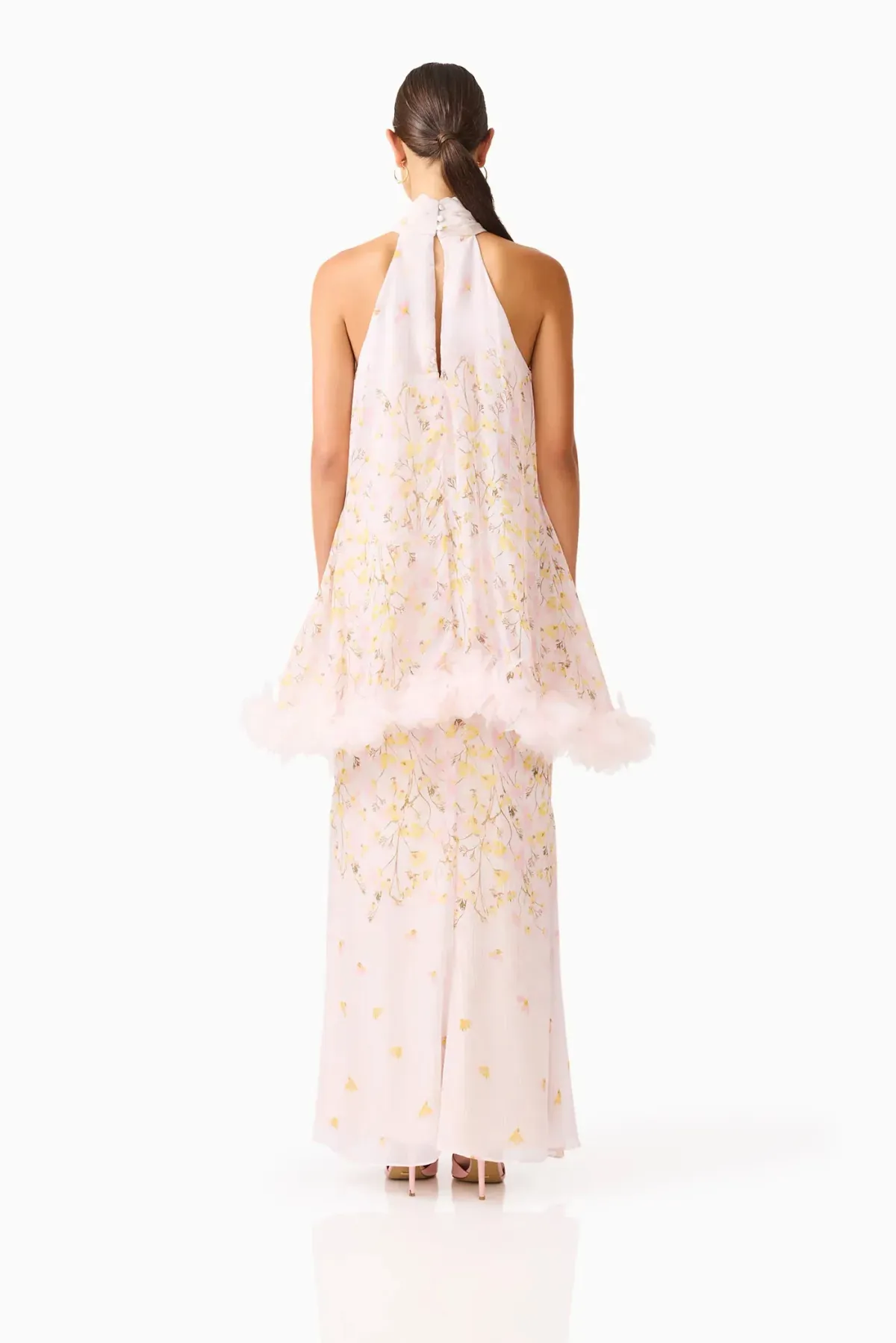 Elliatt Tulsia Floral Cape Maxi Dress in Pink Size S/AU 8 - Image 3