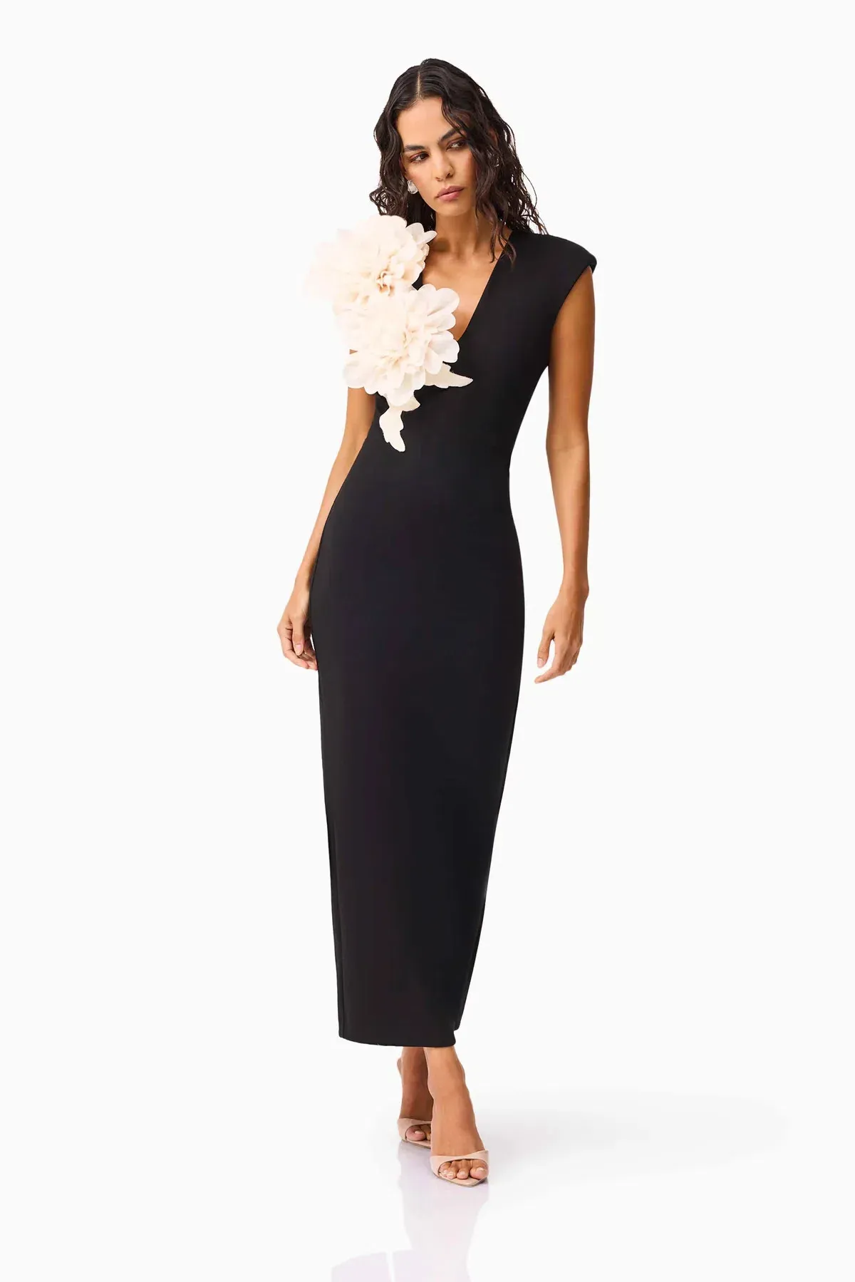 Elliatt Zahara V-Neck Gown in Black Size S/AU 8-10 - Image 4