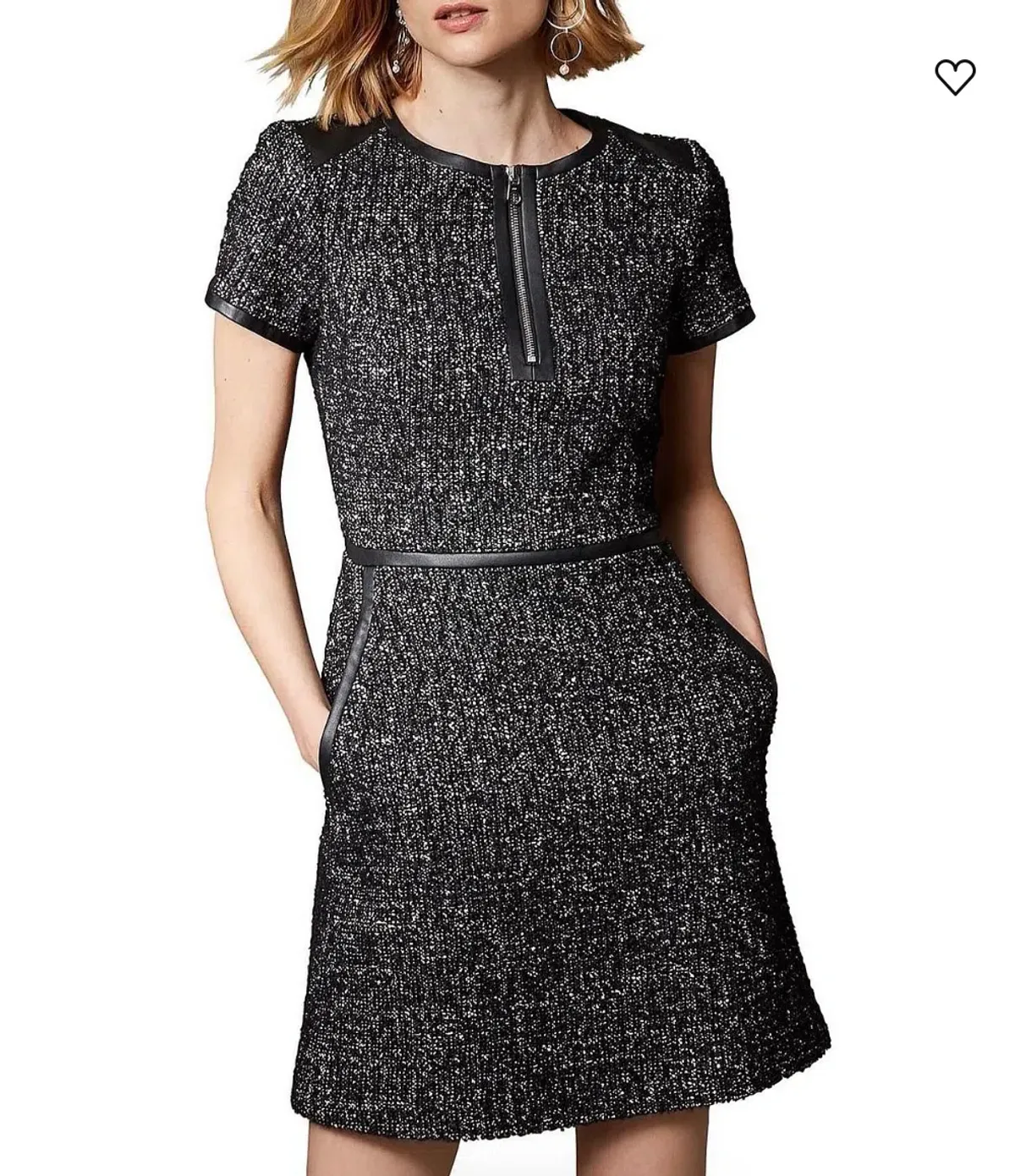 Karen Millen Tweed mini dress with faux leather detailing   RRP $800 - Image 1