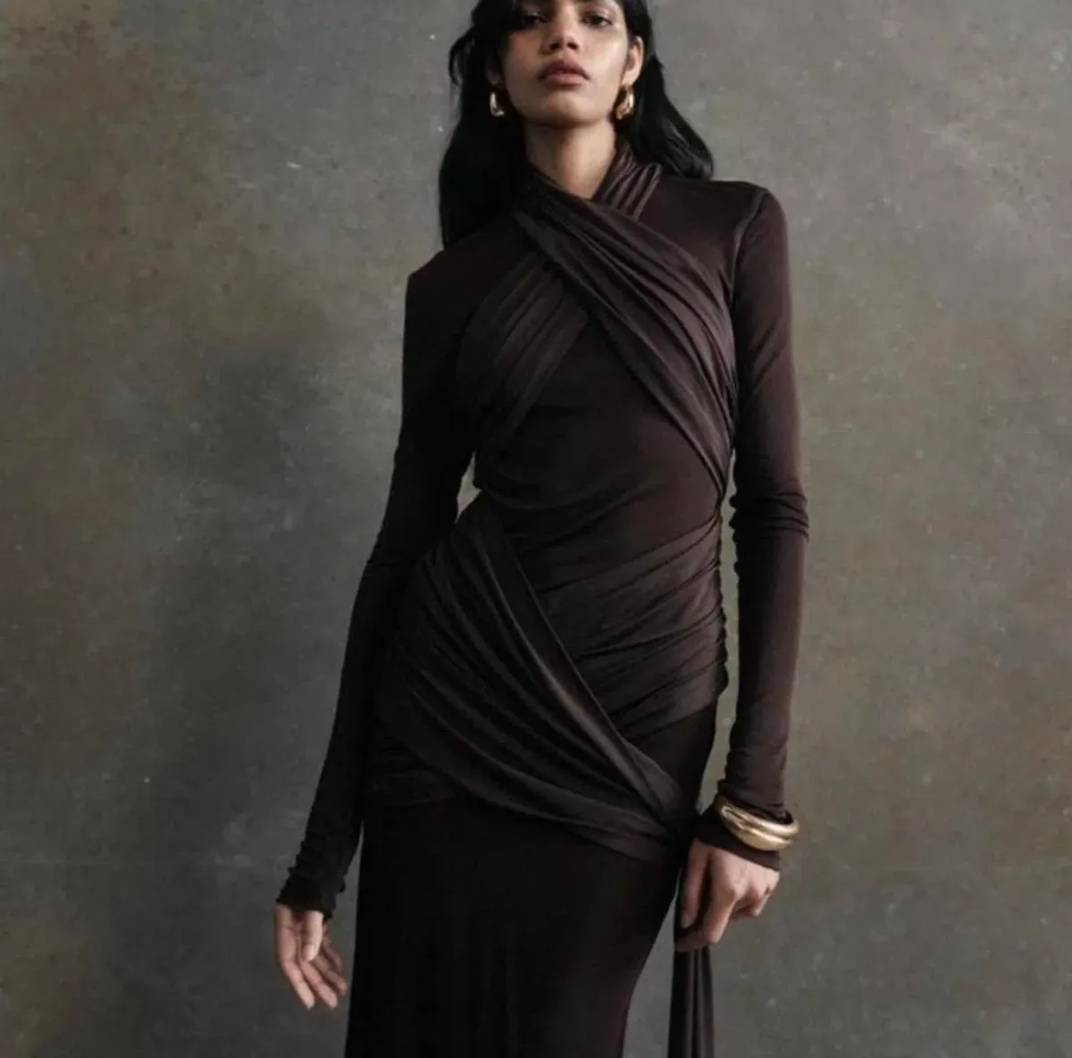 De La Vali Ballad Dress Chocolate Brown Size 8 - Image 1