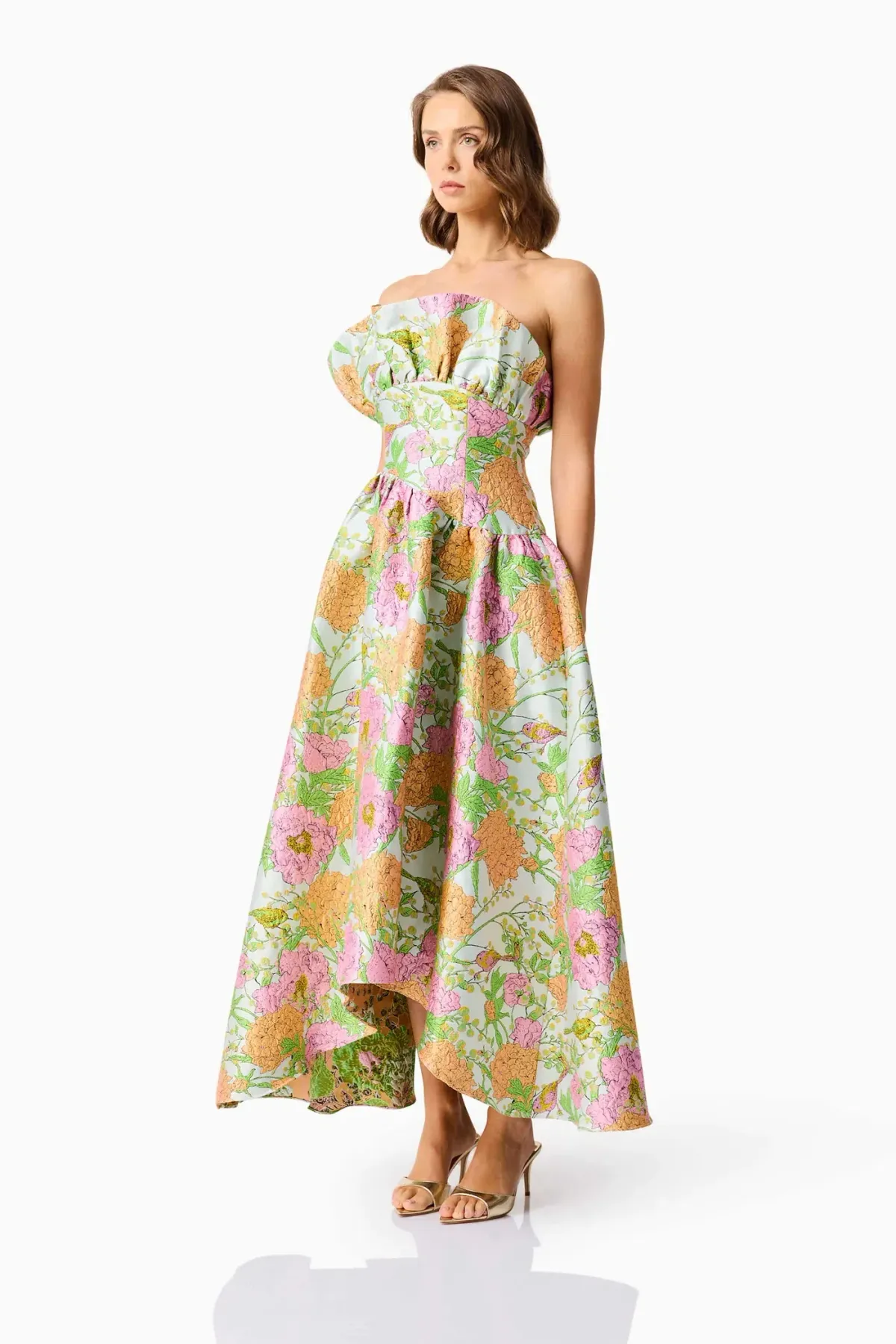 Elliatt Laurel Sleeveless Dress size L / 12 Green Floral - Image 3