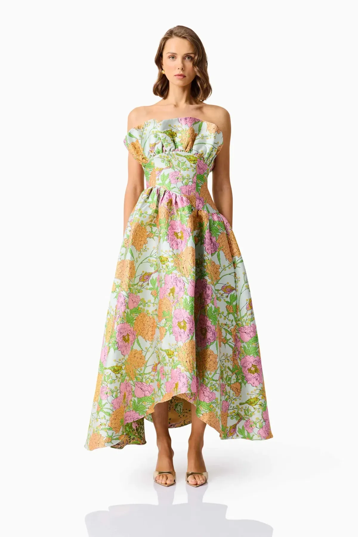 Elliatt Laurel Sleeveless Dress size L / 12 Green Floral - Image 1