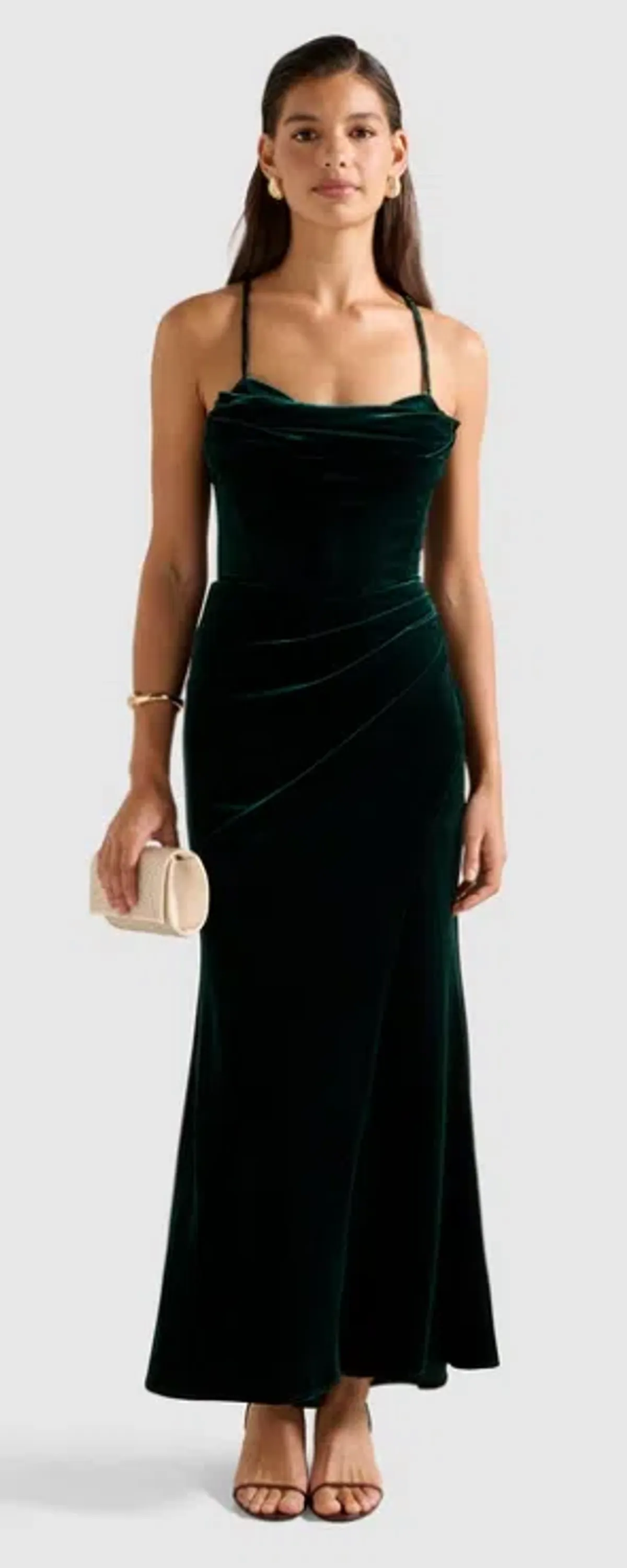 FOREVER NEW Bailey Dress Maxi Emerald Green size 8 - Image 3