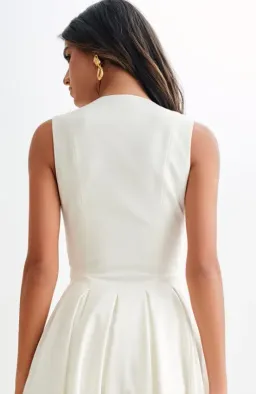 MESHKI Keely Cotton Sleeveless Midi White Size Small for rent on The Volte - image 4