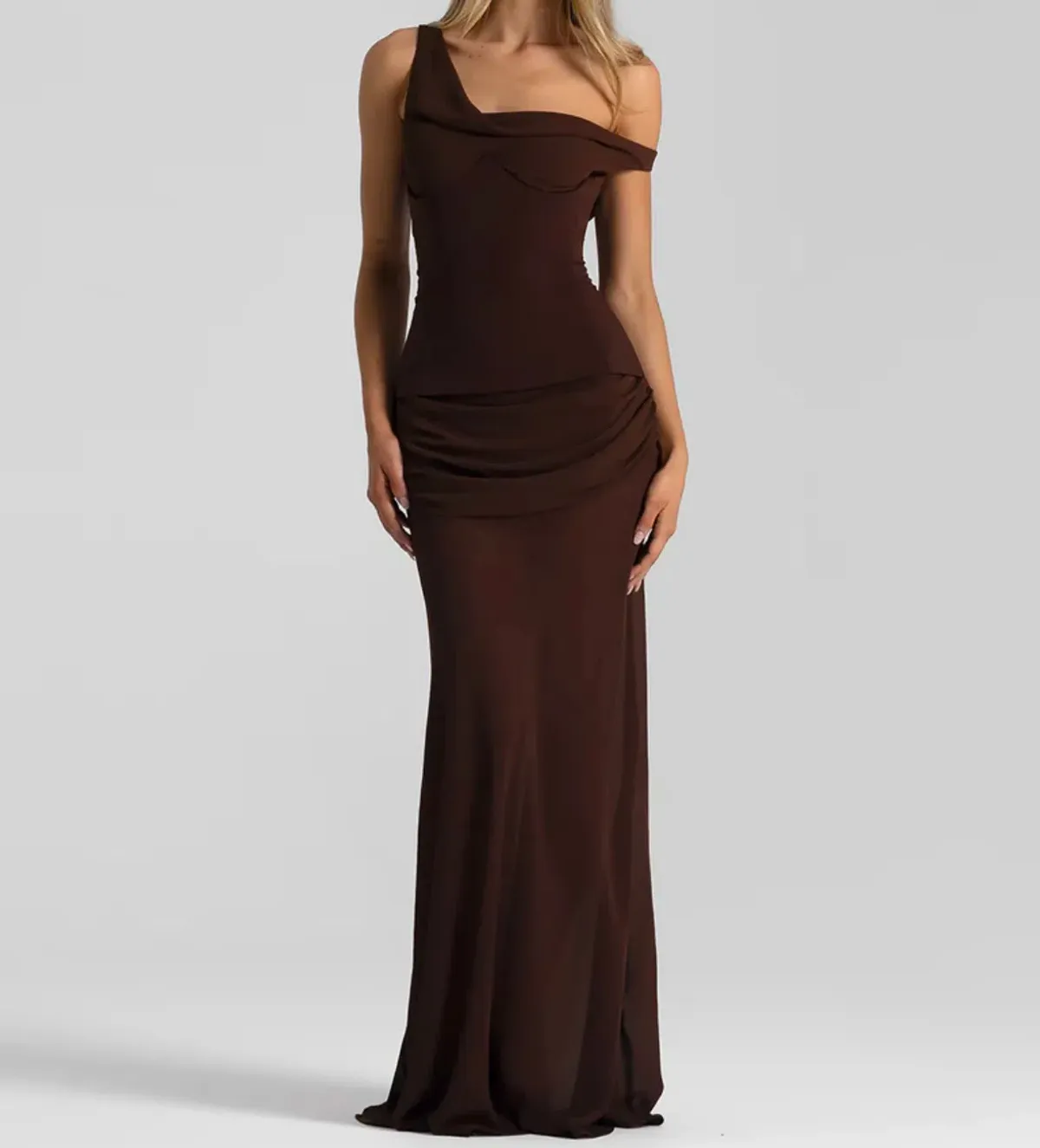 NATALIE ROLT Cadence Gown in Espresso Brown 1 - Image 1