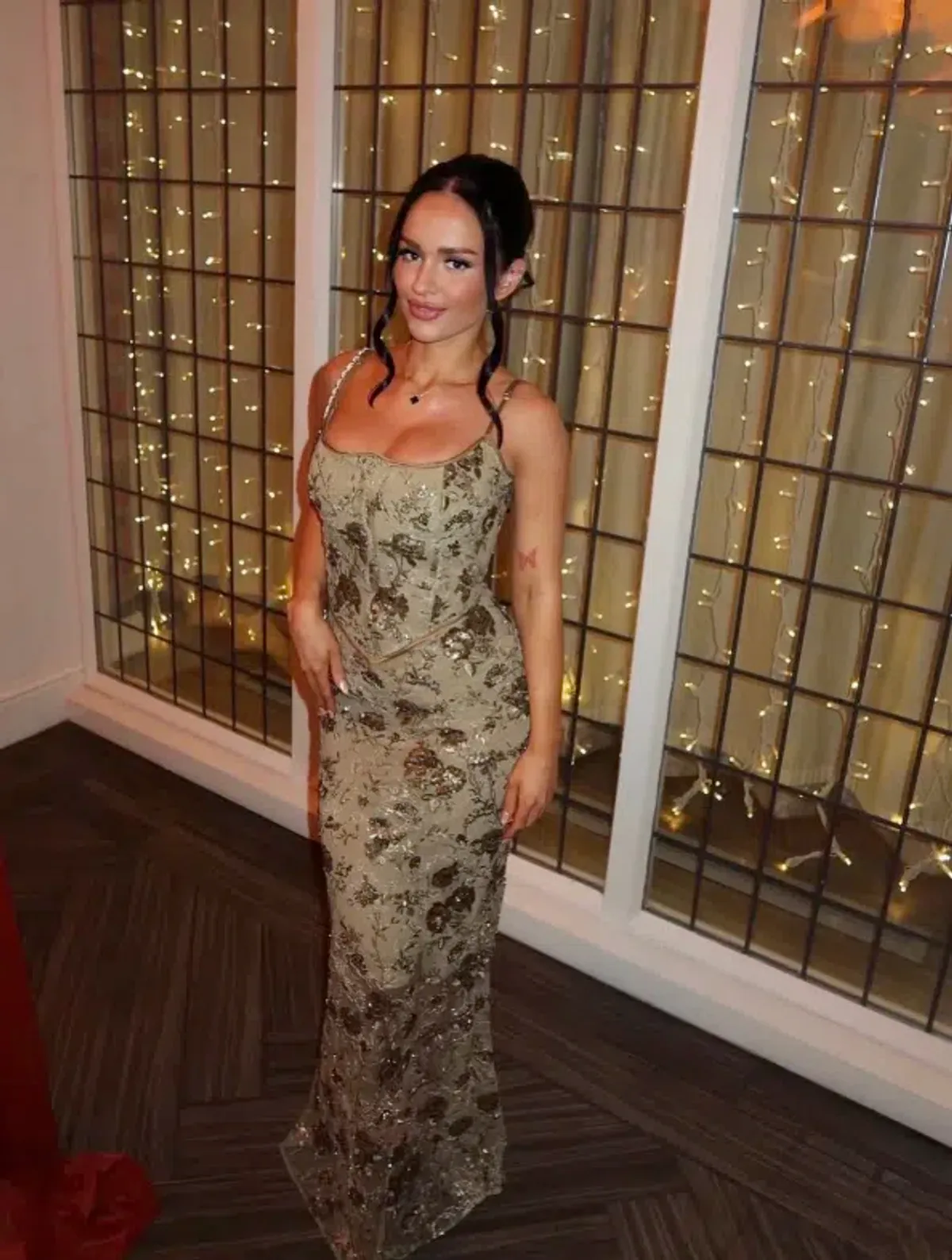 House Of CB Naima Hand Beaded Embellished Maxi Dress Olive Size XS / AU 6 - Image 5