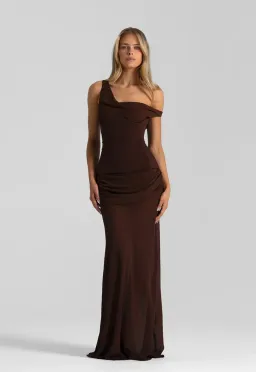 Natalie Rolt Cadence Gown in Espresso Brown Size 12 for rent on The Volte - image 1
