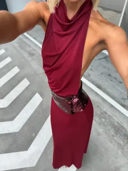 Ance Gria Adele Dress Red Sequin size 8 for rent on The Volte - image 2