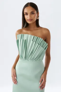 Justin Tong Rory Pleated Gown Size 10 for rent on The Volte - image 3