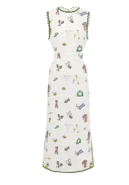 Alemais Play Embroidered Midi Dress 100% linen,  Size 14 for rent on The Volte - image 6