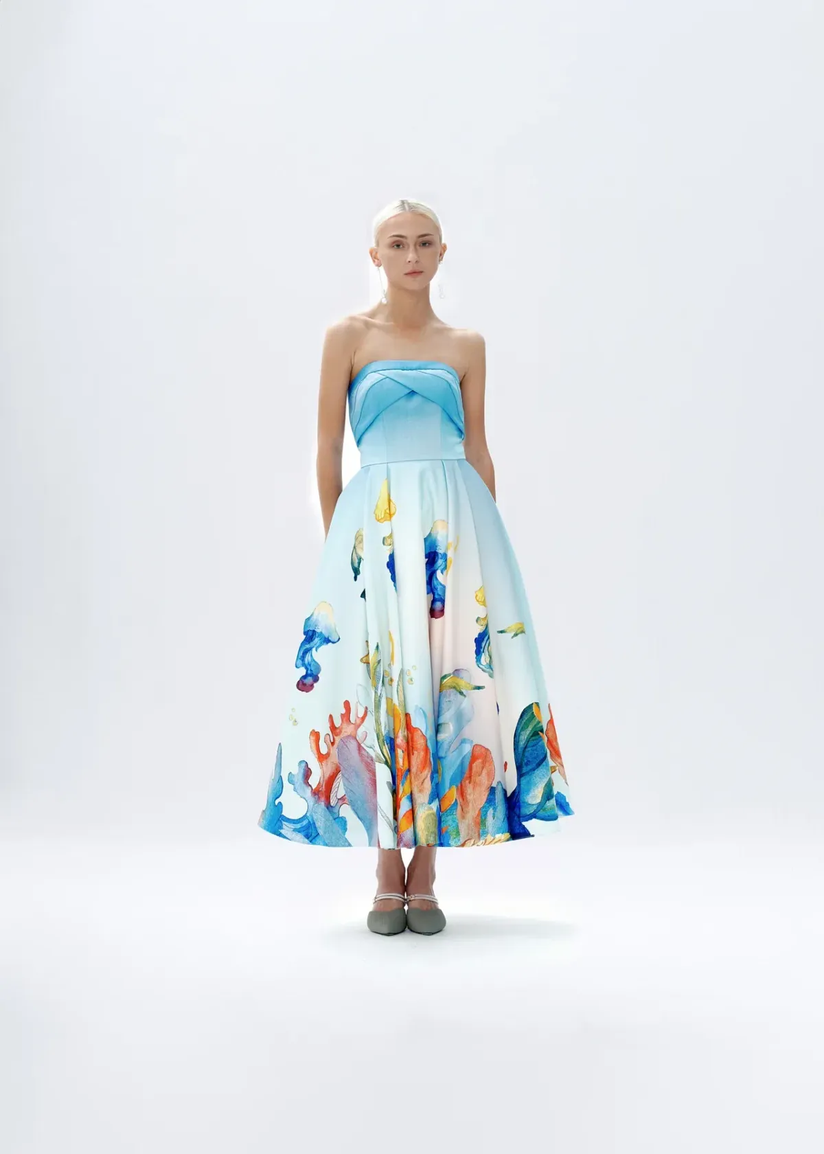 Justin Tong AQUARELLE MIDI DRESS - Image 1