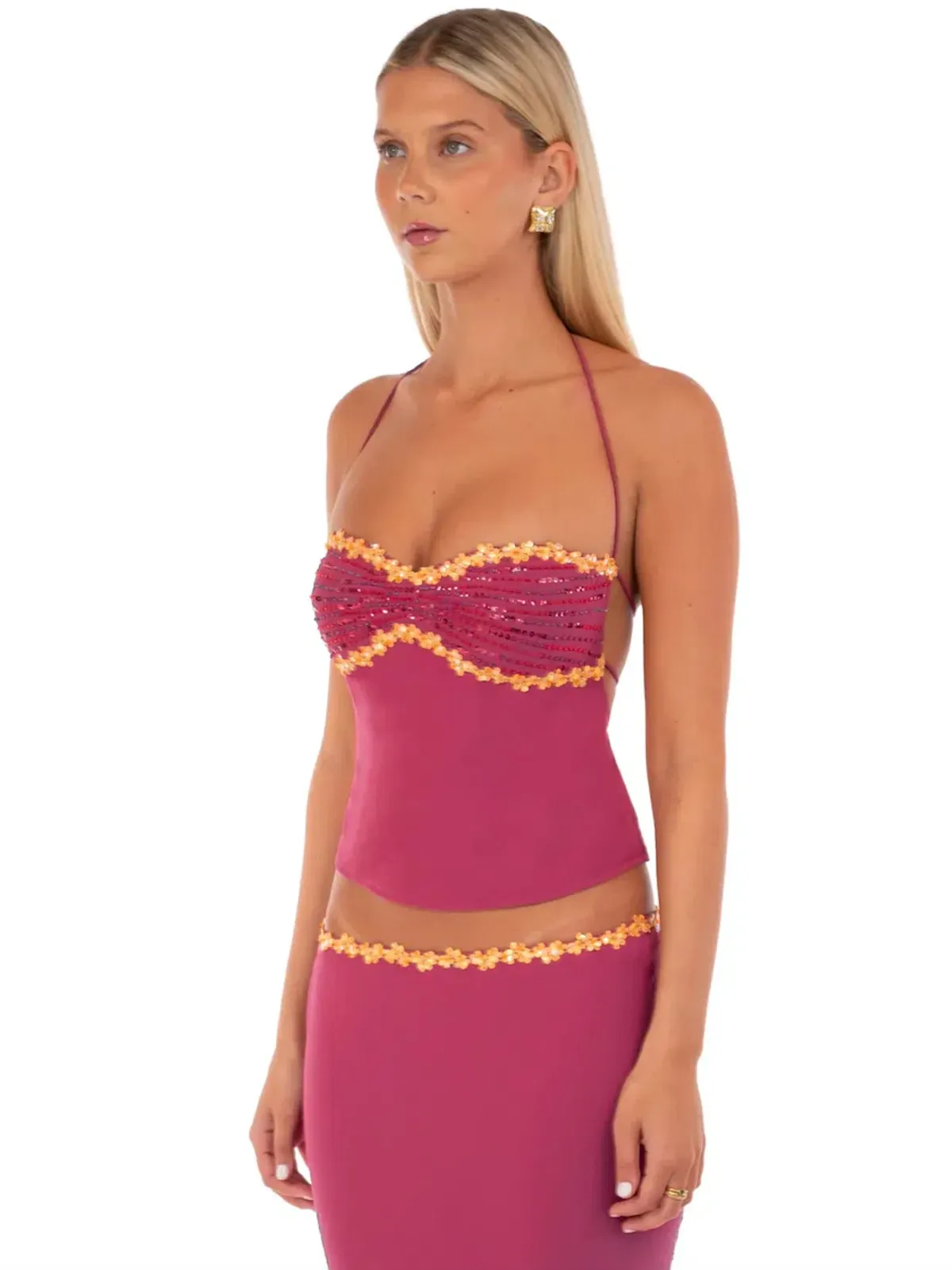 I AM DELILAH JEMIMA MIDI SKIRT & JEMIMA HALTER. SIZE S / AU 8-10 - Image 10