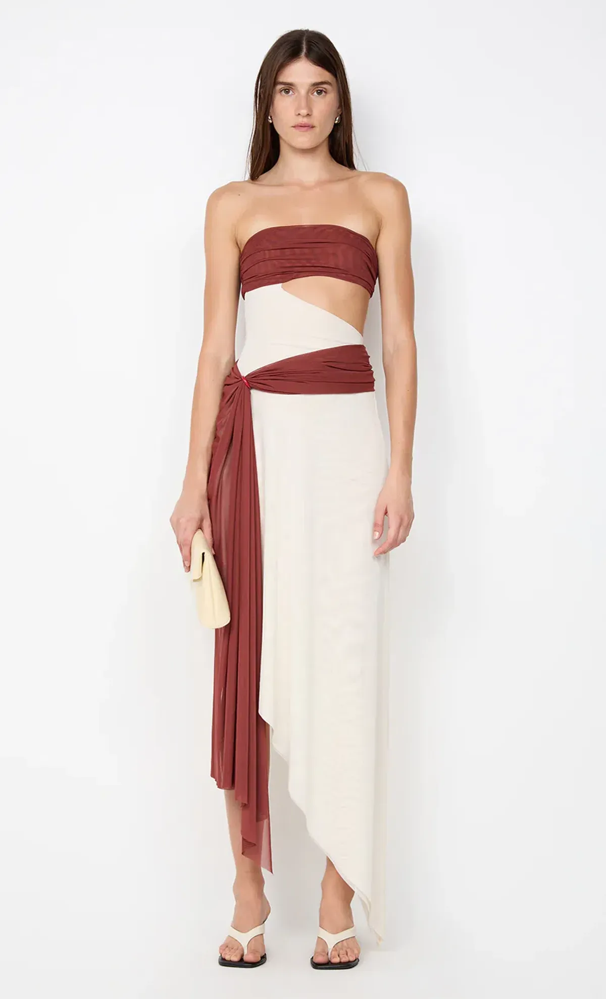 Bec and Bridge Ayla Maxi Dress Rust Butter Cream in Size 8 - Image 3