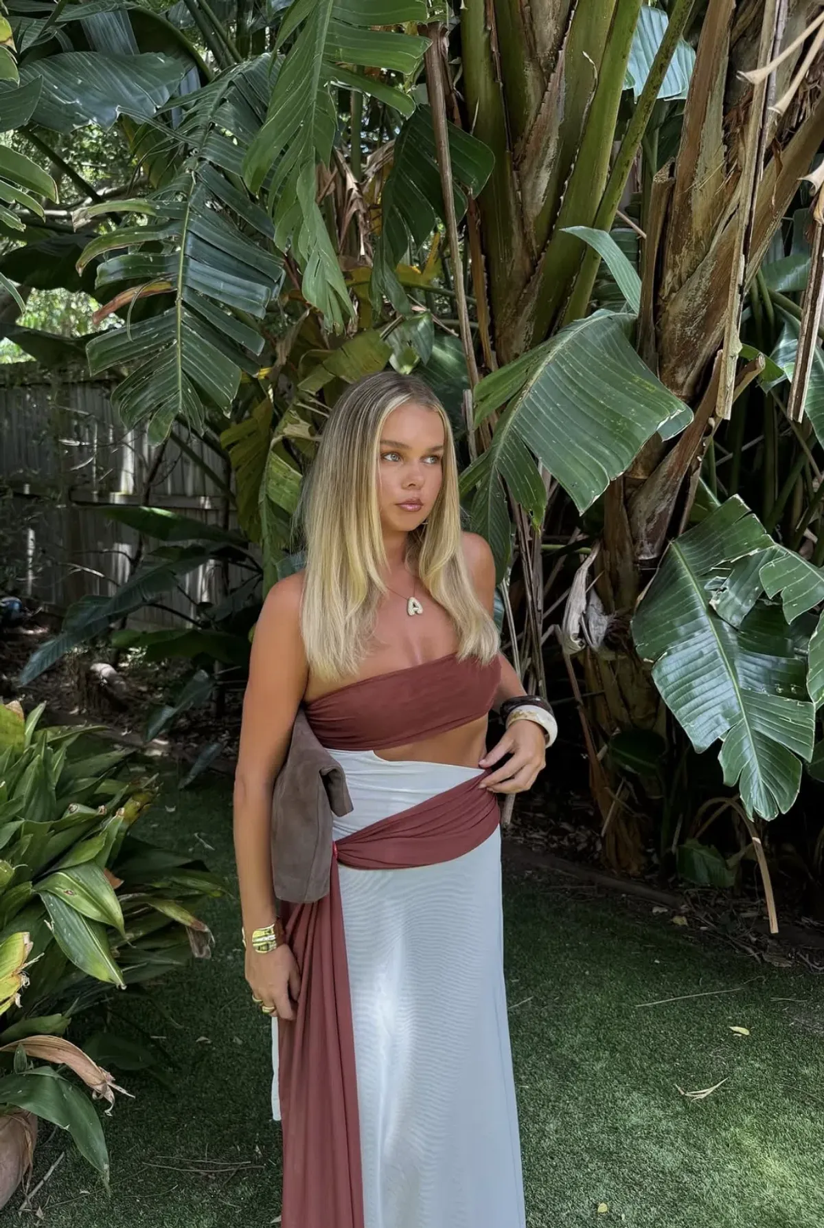 Bec and Bridge Ayla Maxi Dress Rust Butter Cream in Size 8 - Image 2