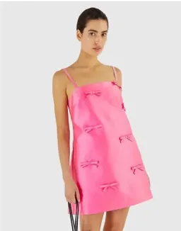 OROTON Satin Bow Mini Dress Candy Pink Size 8 AU for rent on The Volte - image 3