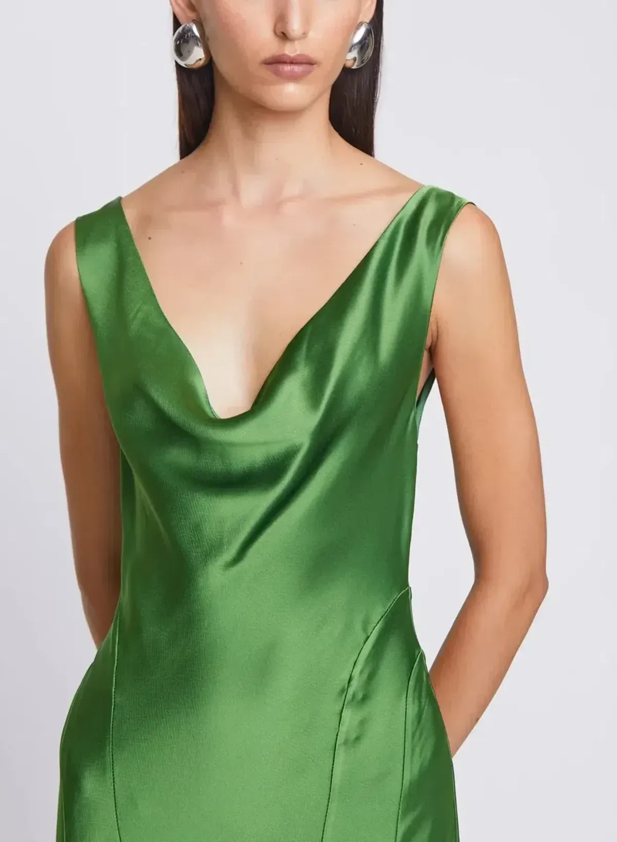 ANNA QUAN Keira Draped Maxi Dress Green Gown  - Image 2