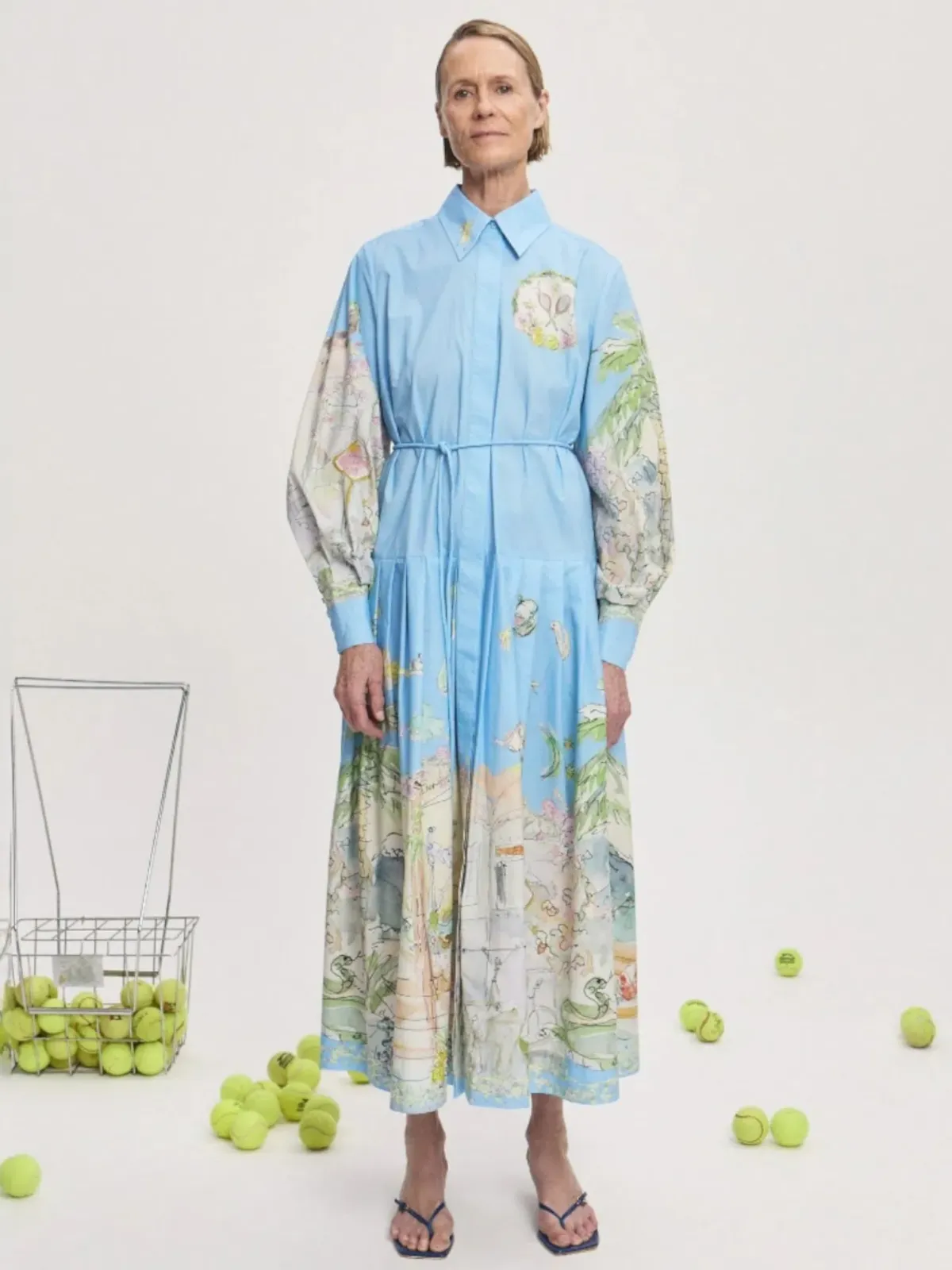 Alemais Anouk Shirtdress Size 14 Printed Cotton Long Sleeve Belted Midi - Image 4