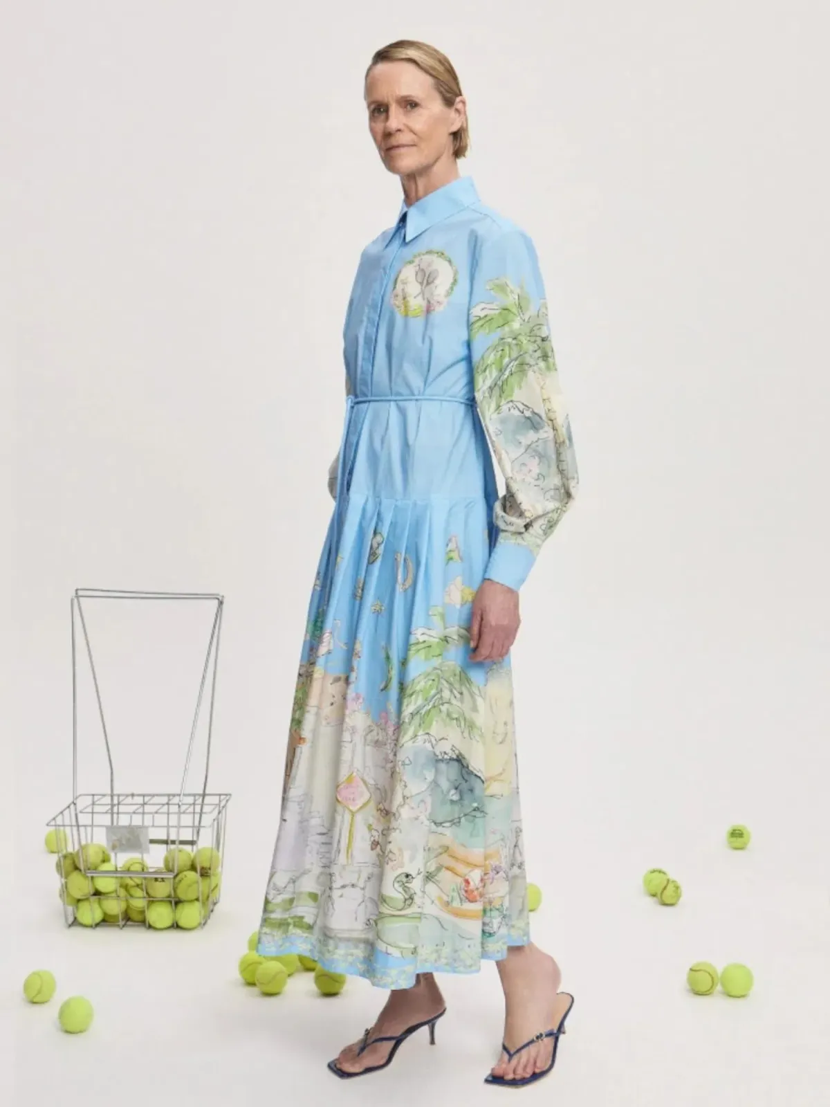 Alemais Anouk Shirtdress Size 14 Printed Cotton Long Sleeve Belted Midi - Image 6