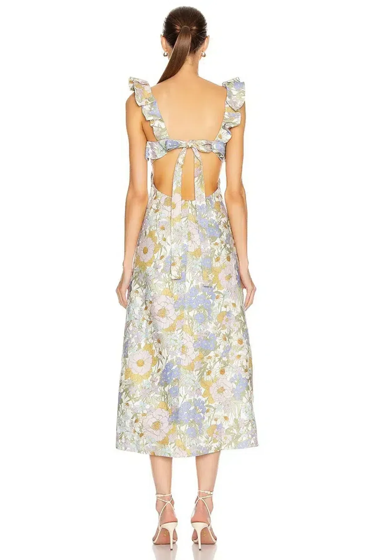 Zimmermann Super Eight Frilled Midi Dress Floral Size 2 / AU 12 - Image 2