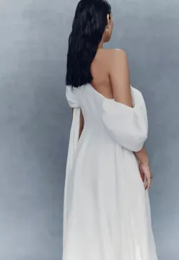 Aje Arista Tulip Puff Sleeve White Midi Size 6 for rent on The Volte - image 4