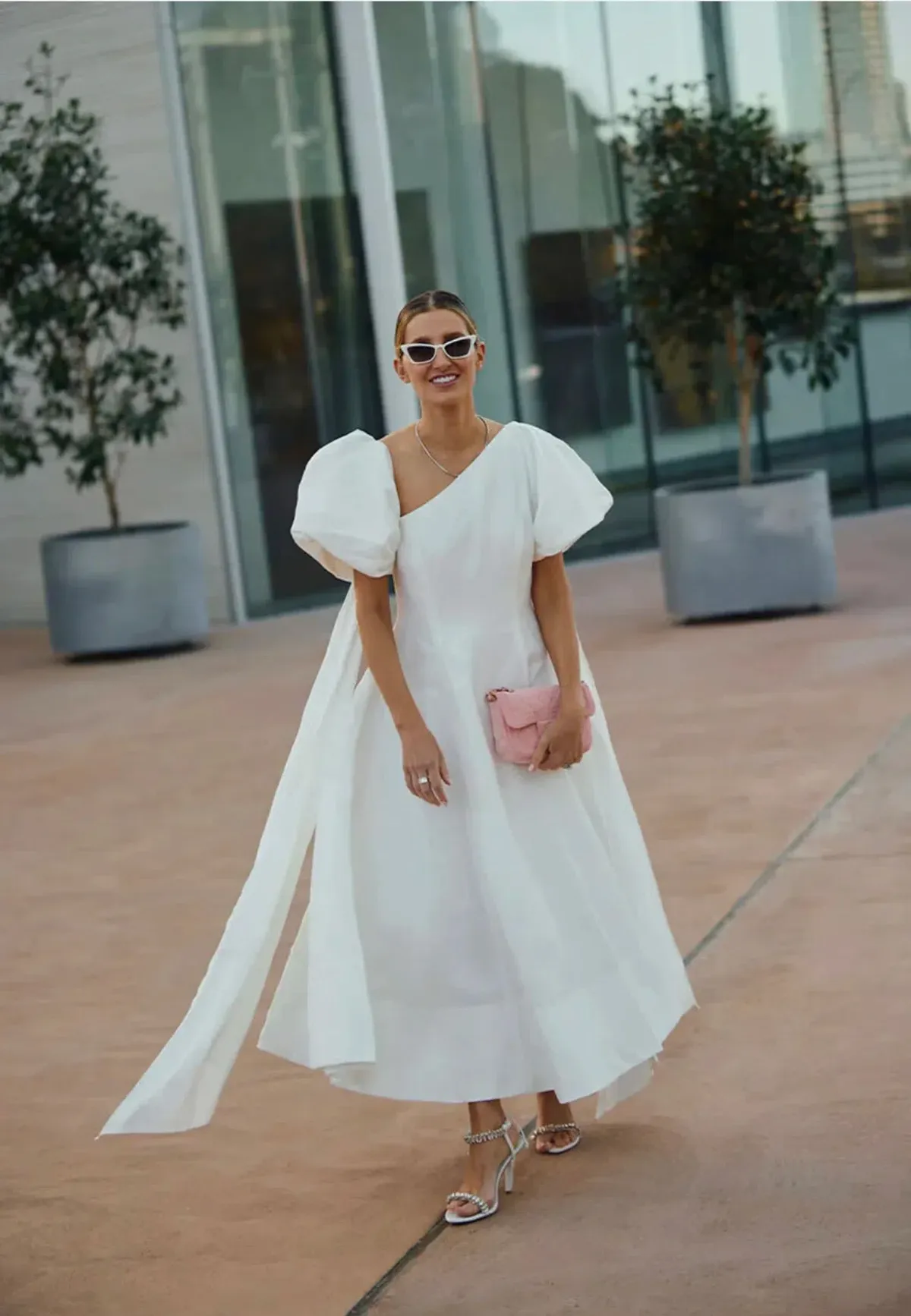 Aje Arista Tulip Puff Sleeve White Midi Size 6 - Image 1