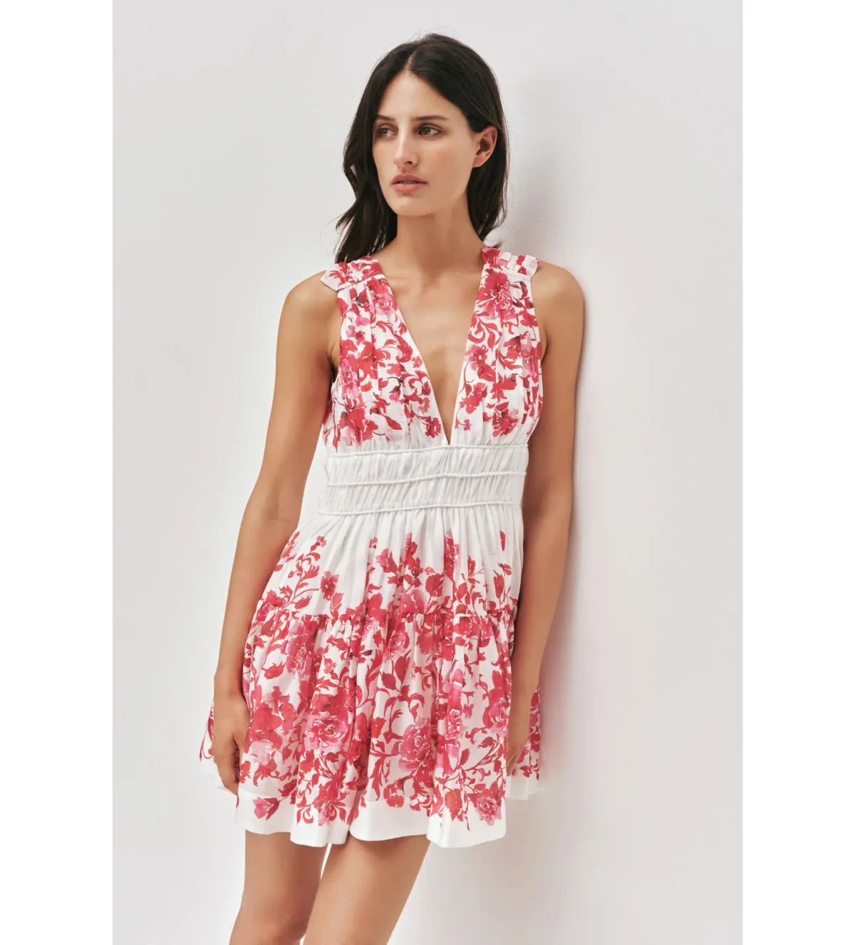 Aje Casia Mini Dress Rose Ink Red Size AU 10 - Image 4