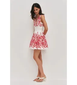 Aje Casia Mini Dress Rose Ink Red Size AU 10 for rent on The Volte - image 2