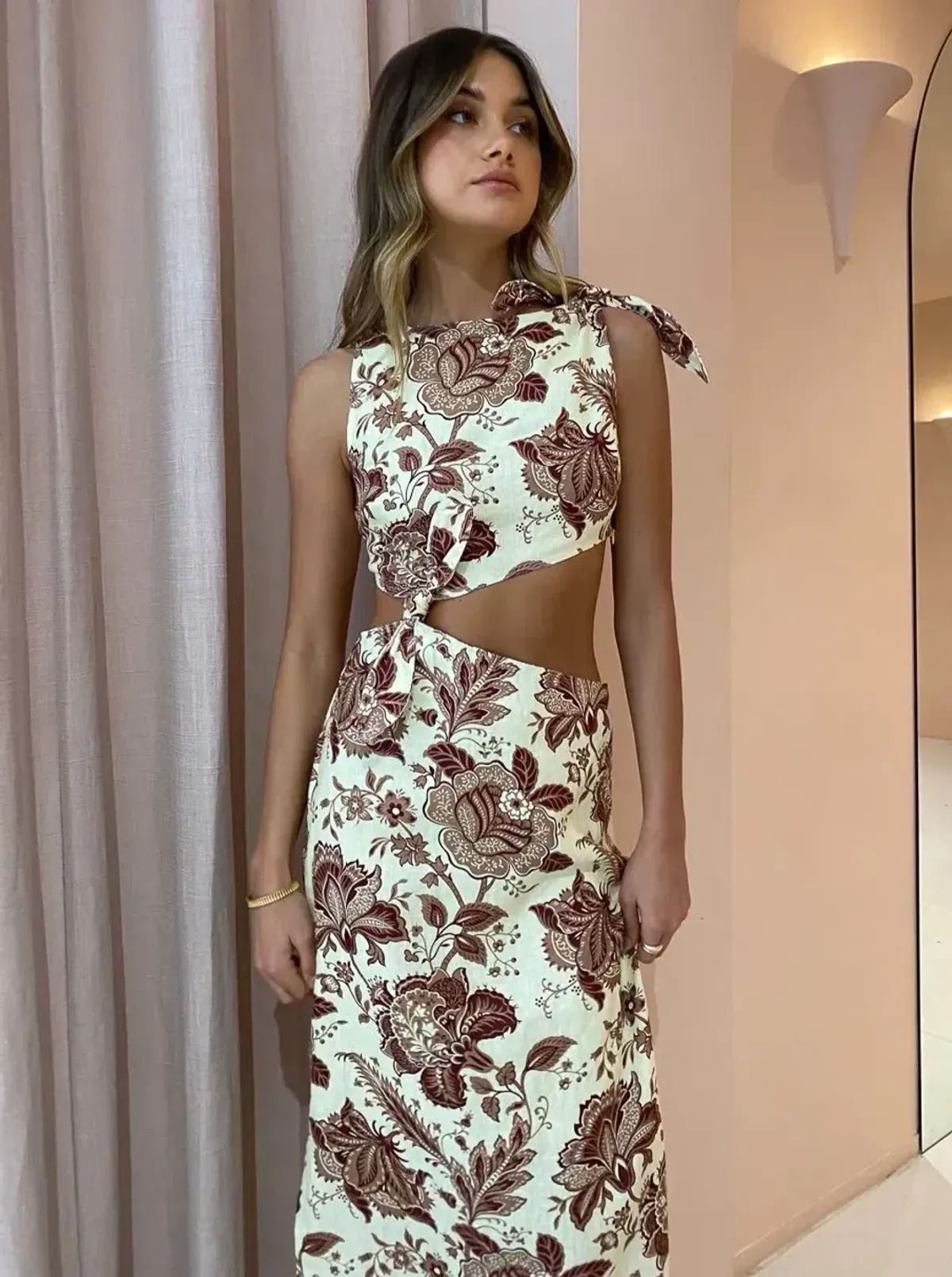 SIR THE LABEL REI KNOT MAXI DRESS IN FLORAL SIZE 6 - Image 1
