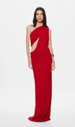 Misha Solstice Cupro Dress size L / 12 Cherry Red for rent on The Volte - image 4