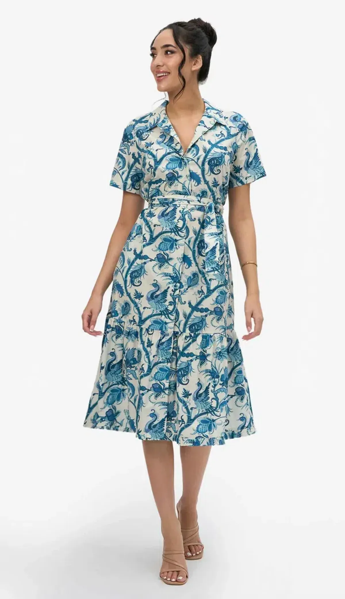 Leona Edmiston Danica Phoenix Rising Midi Shirtdress Size XS/10 - Image 1