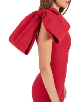 Rebecca Vallance Hamptons Bow Mini Dress Berry Size 6 for rent on The Volte - image 2