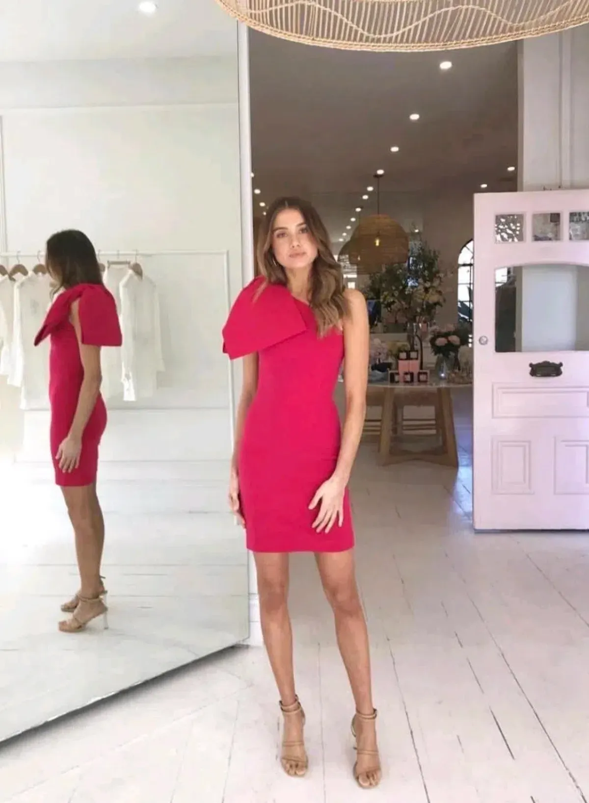 Rebecca Vallance Hamptons Bow Mini Dress Berry Size 10 - Image 5