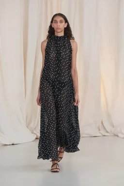 Bianca Spender Polka Dot Silk Emerge Dress Black Size 6 for rent on The Volte - image 12