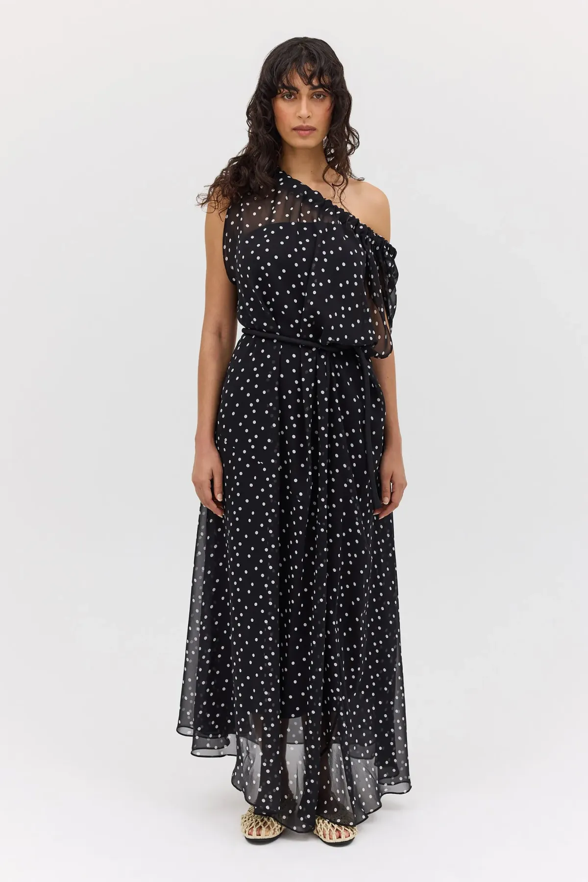 Bianca Spender Polka Dot Silk Emerge Dress Black Size 6 - Image 1